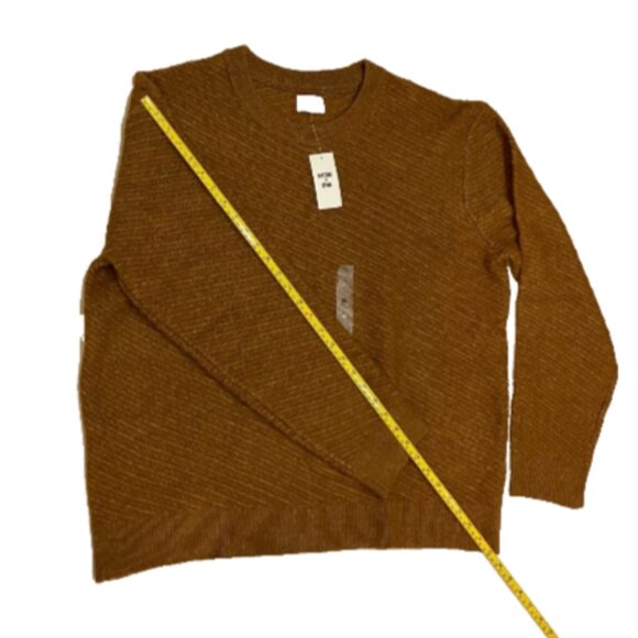 Mode of One Men's Relaxed-Fit Diagonal Texture Sweater French Vicuna XL - Picture 8 of 8